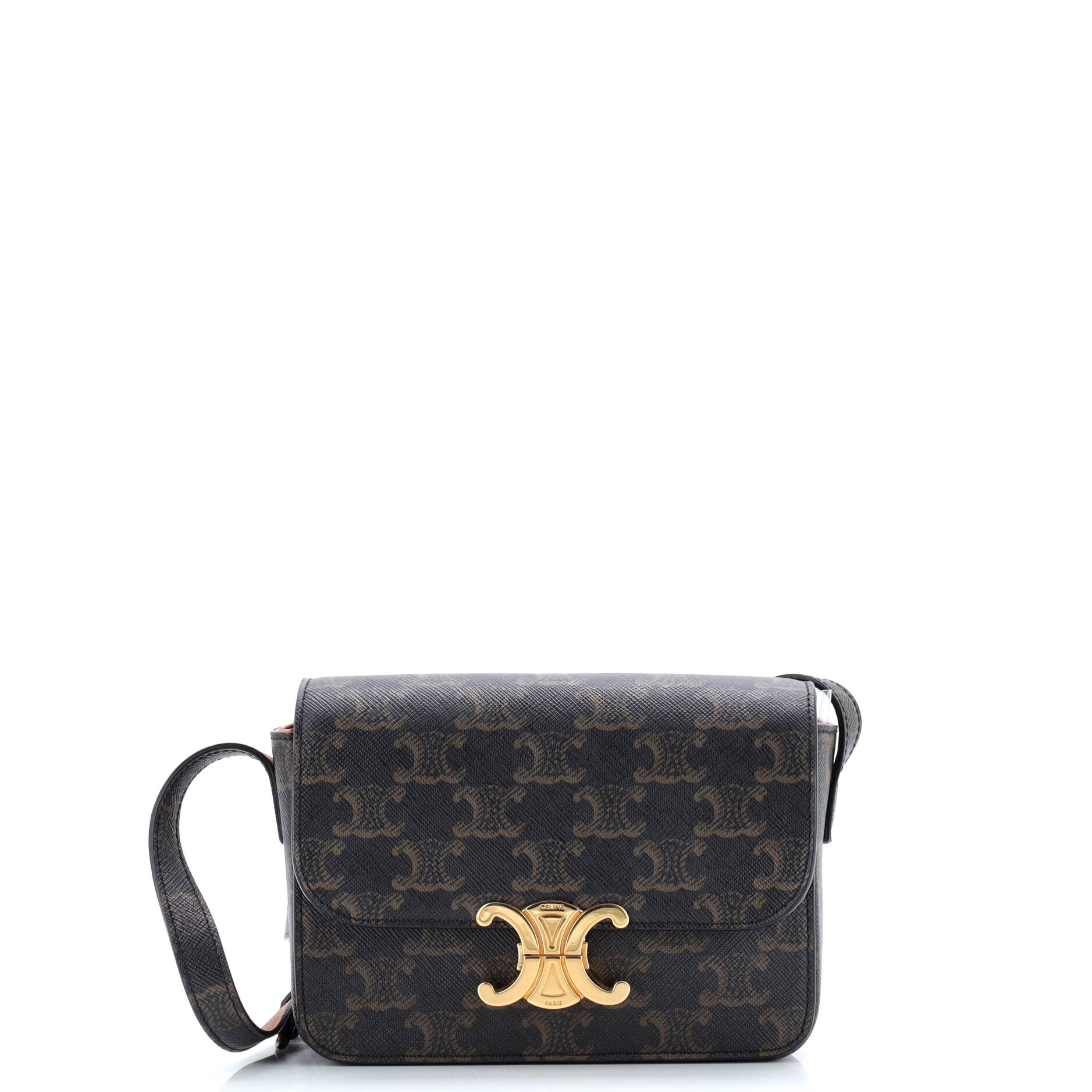 Celine Triomphe Shoulder Bag Triomphe Coated Canvas Nano