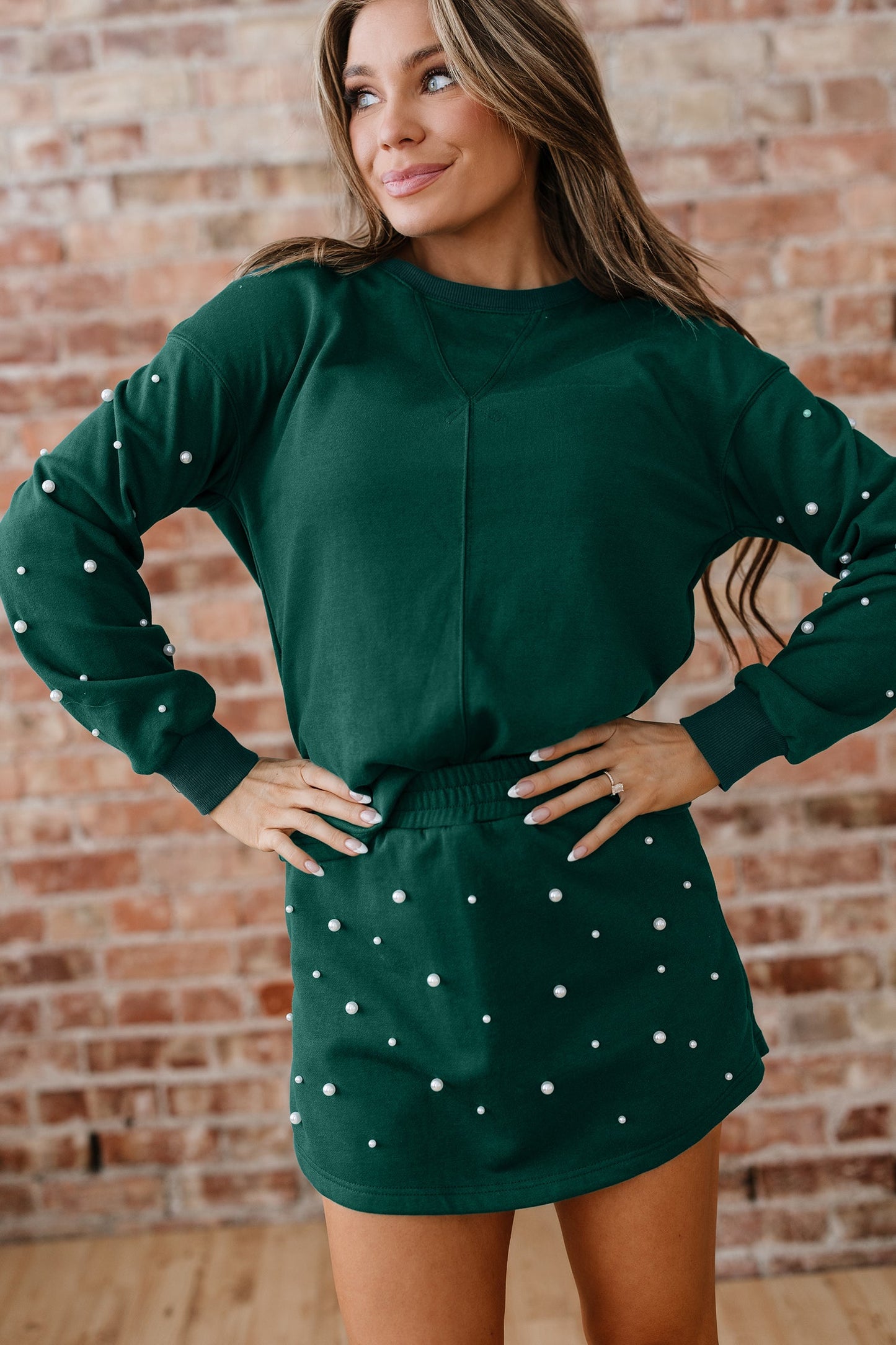 Threaded Pear Rosie Elastic Waist Mini Skirt Set
