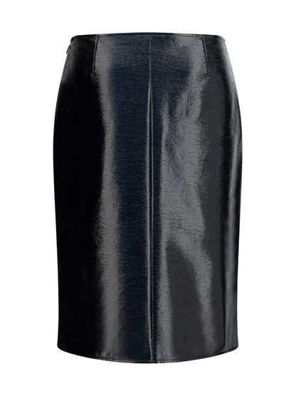 Skirt Vinyl Midi Black
