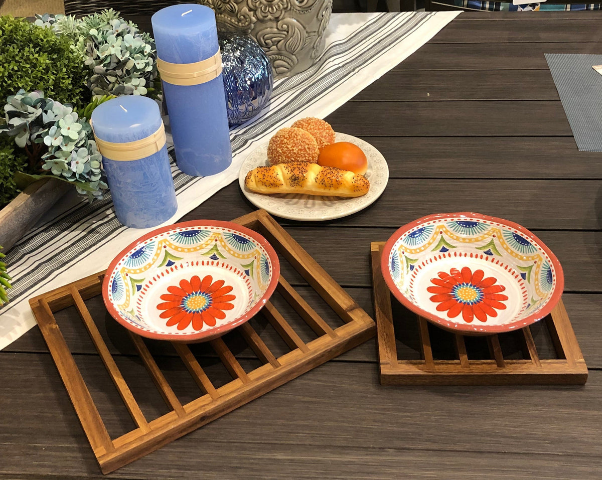 Kalmar Home Acacia Wood Trivets - Set of 2