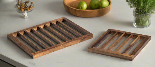 Kalmar Home Acacia Wood Trivets - Set of 2