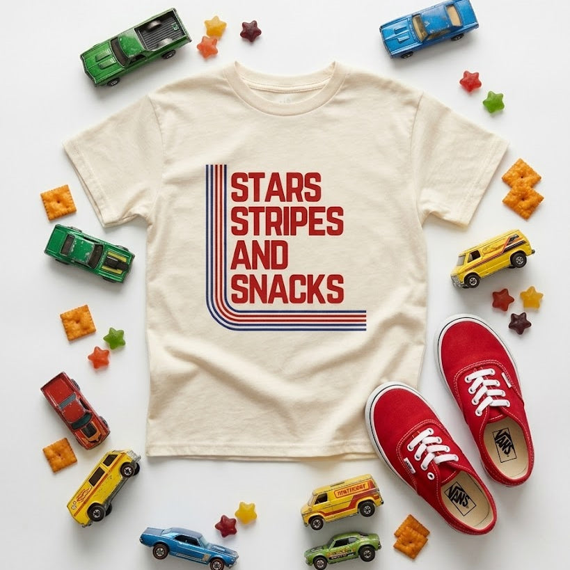 Stars Stripes & Snacks Tee - Vintage Cream