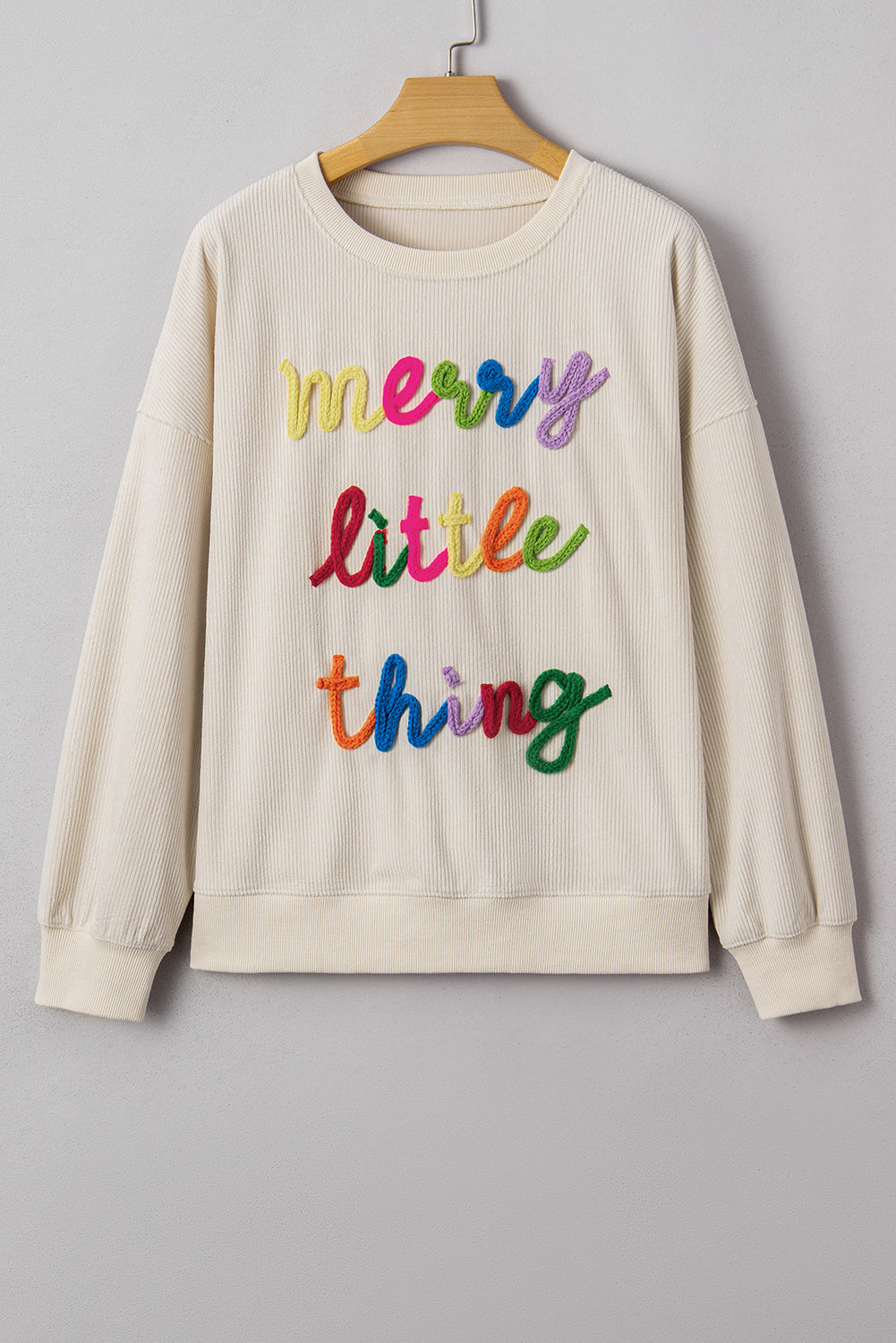 Threaded Pear Sylevi Graphic Ribbed Loose Sweatshirt