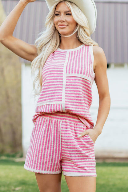 Threaded Pear Nala Contrast Trim Casual Tank Set