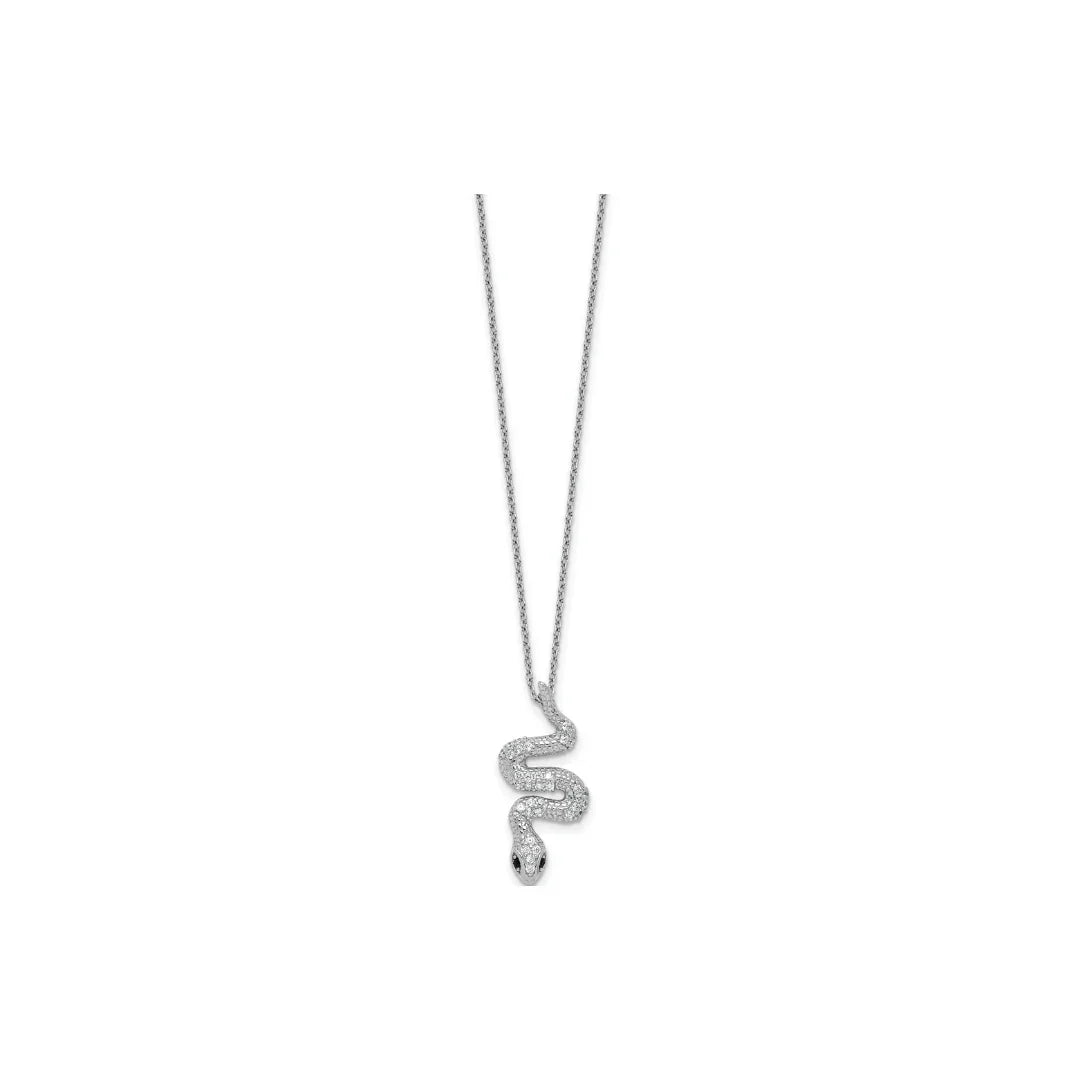 Black and White CZ Snake Necklace