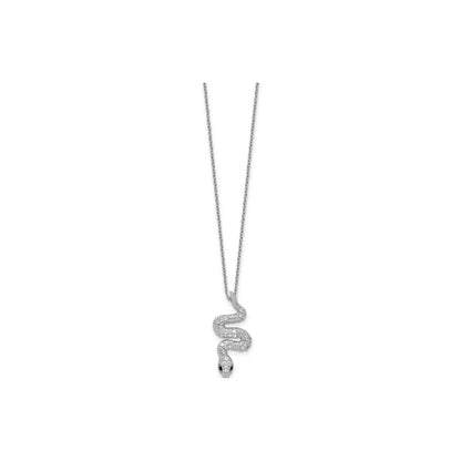 Black and White CZ Snake Necklace