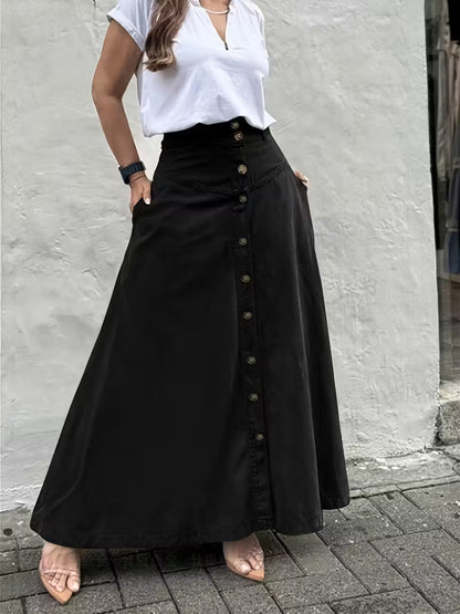 Women's Elegant High-Waist A-Line Skirt