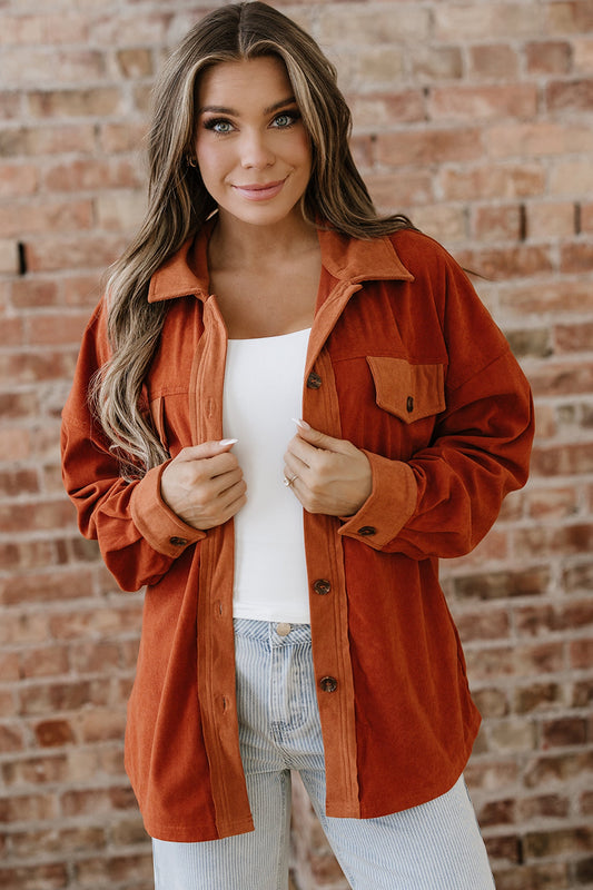 Threaded Pear Andrea Drop Shoulder Casual Shacket