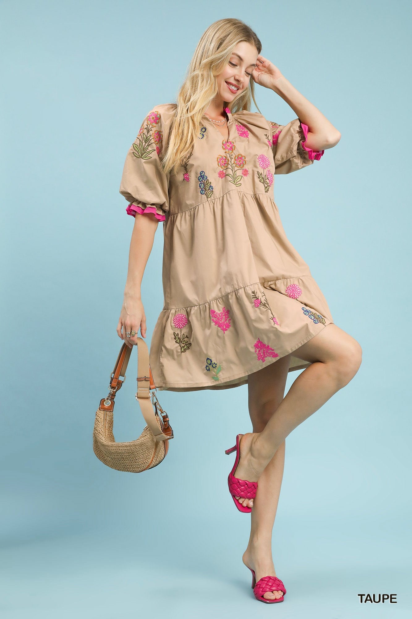 umgee embroidered dress UMGEE Boho Yellow Mustard Floral Embroidered Dress