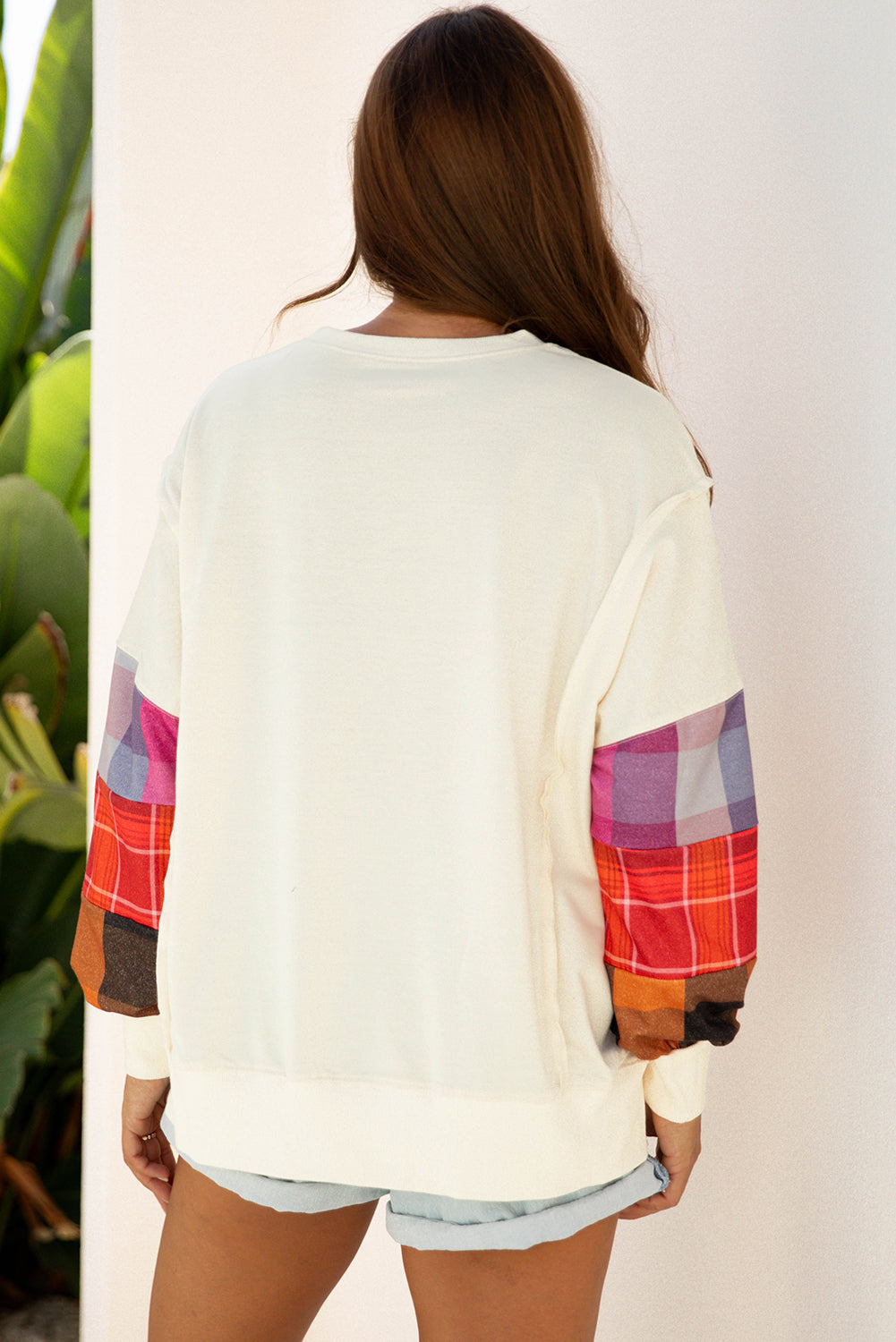 Threaded Pear Anika Seam Patchwork top Long Sleeve Top