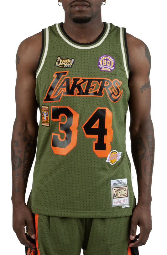 Men's Mitchell & Ness Flight Swingman Jersey Lakers 1996 Shaquille O'Neal