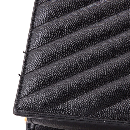 Classic Monogram Wallet on Chain Matelasse Chevron Leather Small