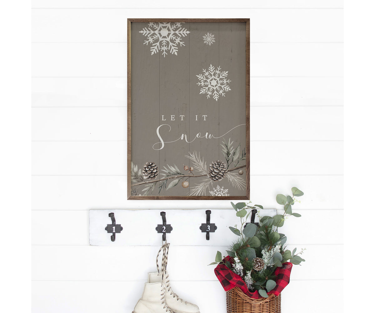 Kendrick Home Let It Snow Snowflakes Gray