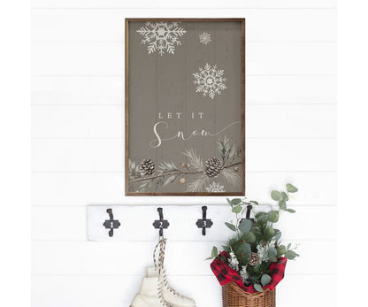 Kendrick Home Let It Snow Snowflakes Gray