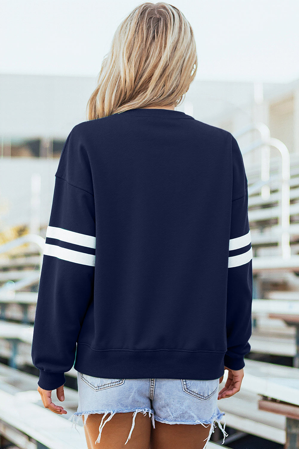 Threaded Pear Taylor Striped Oversized Sweatshirt