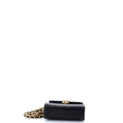 Coco Enamel Top Handle Flap Bag Quilted Lambskin Mini