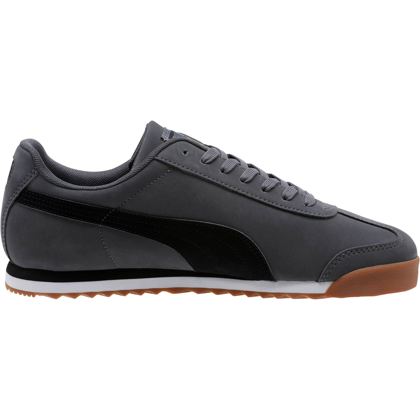 Puma Mens Roma Smooth Nubuck Grey Low Top Trainer