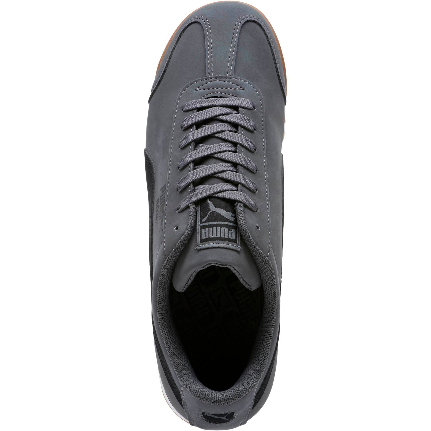 Puma Mens Roma Smooth Nubuck Grey Low Top Trainer