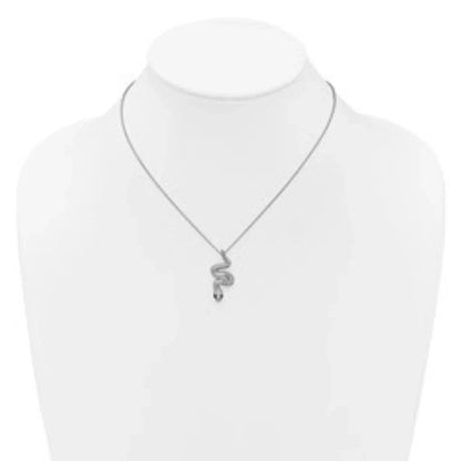 Black and White CZ Snake Necklace