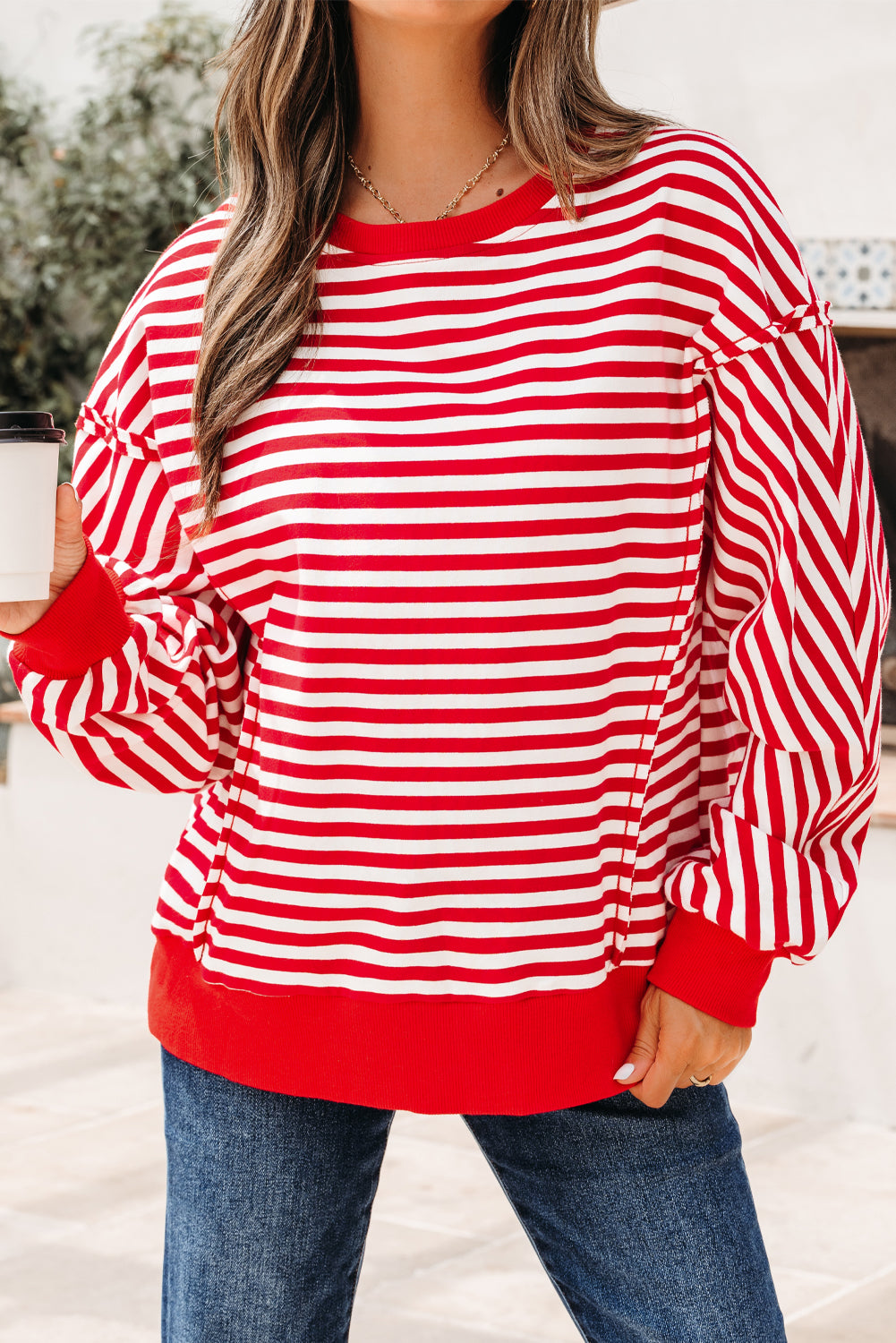 Threaded Pear Gracelynn Shoulder Casual Pullover Top