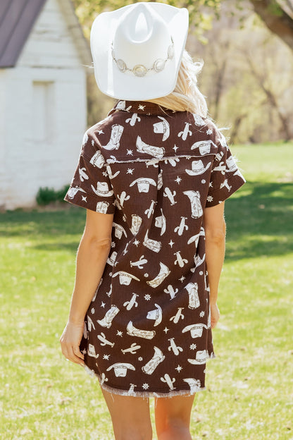 Threaded Pear Natalia Edge Down Short Dress