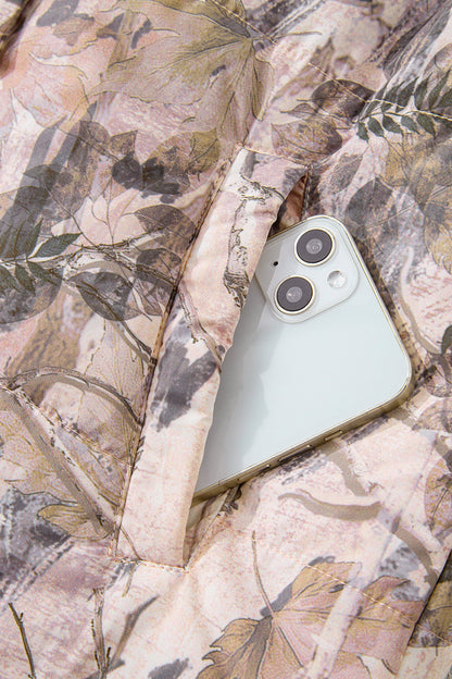 Tessa Camo Leaf Print Winter Puffer Vest - Camo