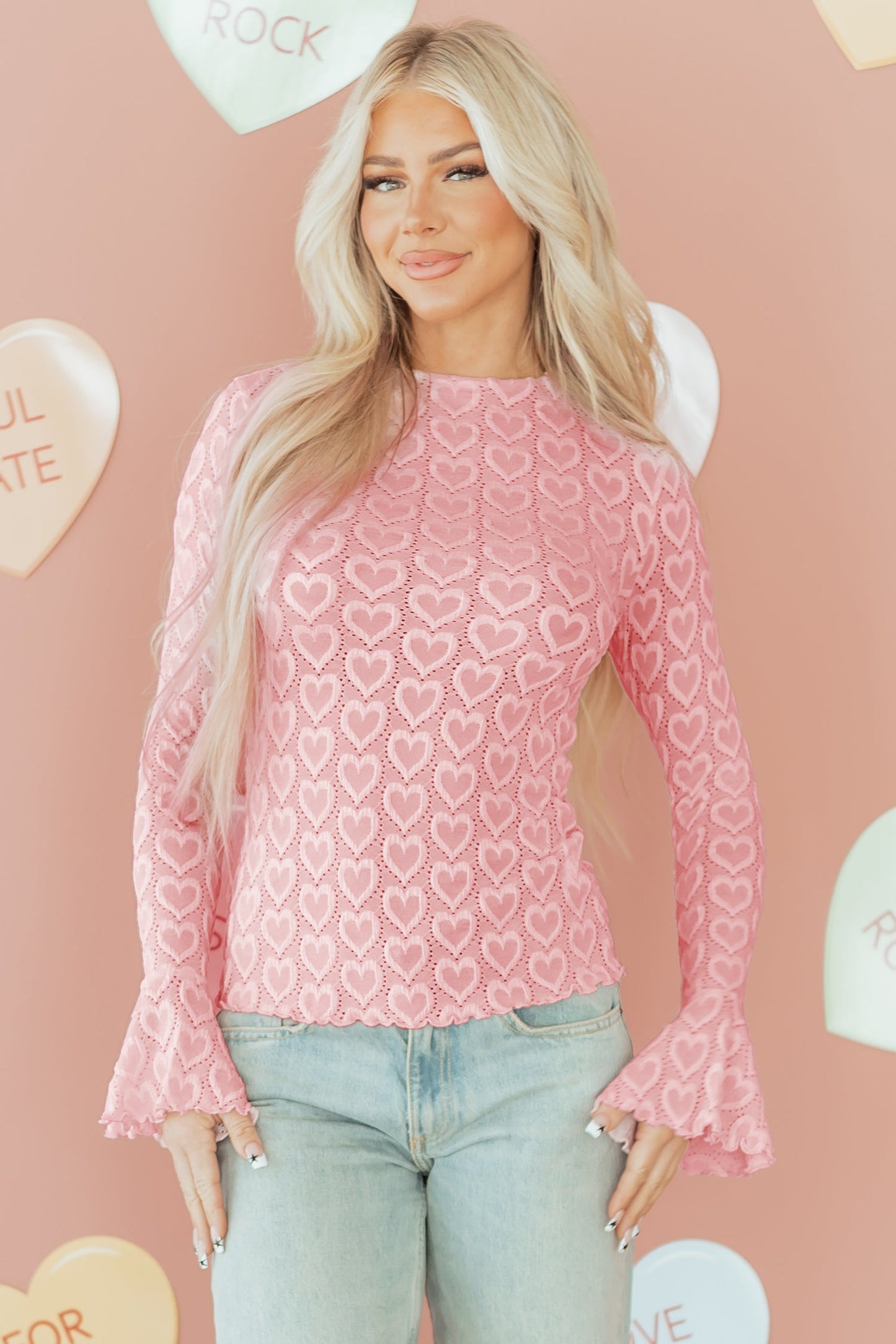 Threaded Pear Emily Sleeve Mock Fitted Top