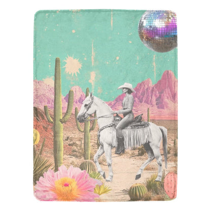 Desert Cowgirl Throw Blanket 60" x 80" Made in USA