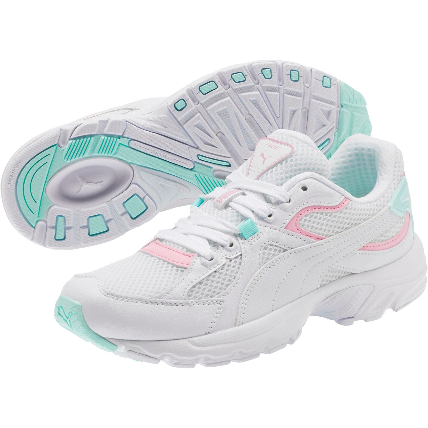 Puma Womens Axis Plus 90s - Puma White-Pale Pink-Fair Aqua