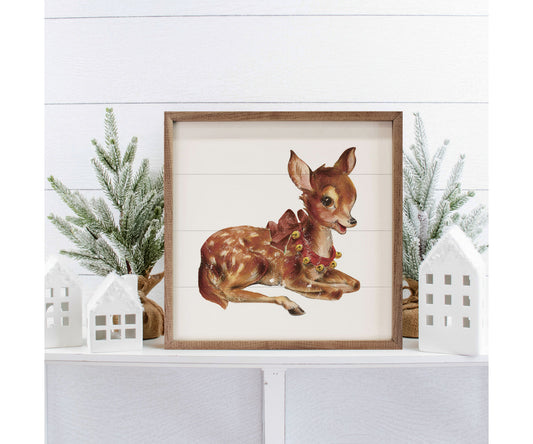 Kendrick Home Vintage Deer With Jingle Bells