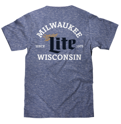 Miller Lite Milwaukee Wisconsin T-Shirt - Royal Snow Heather