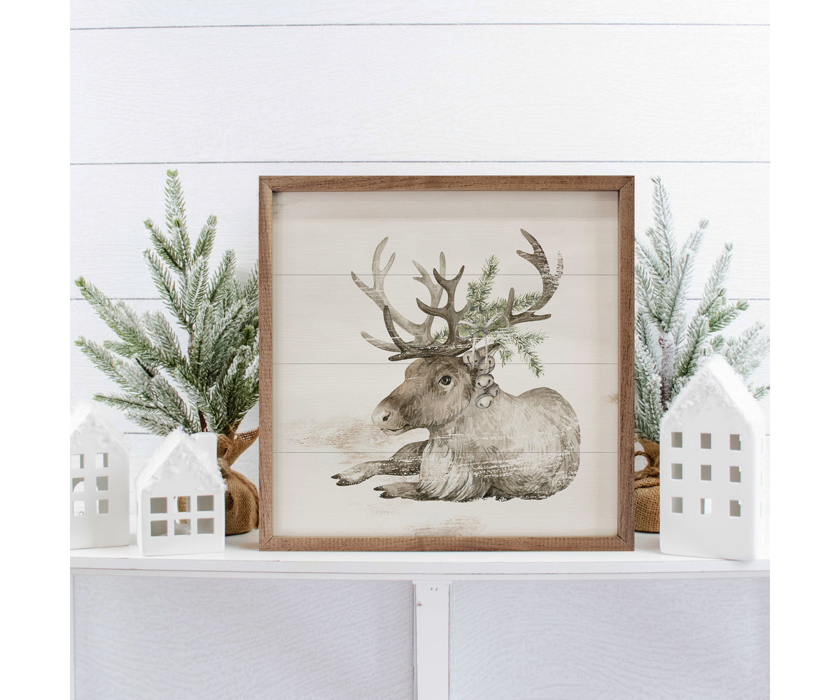 Kendrick Home Reindeer With Pine Whitewash