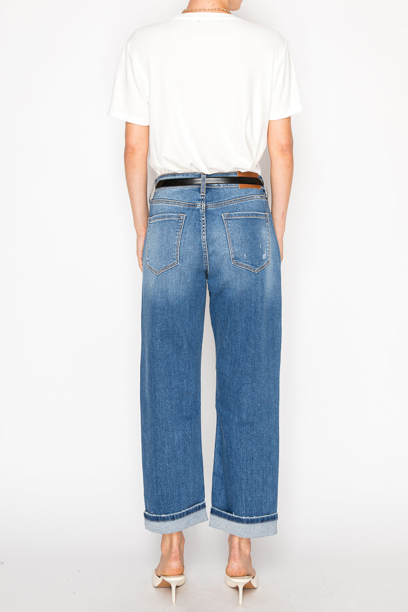 Hybrid High Rise Straight Leg Jeans