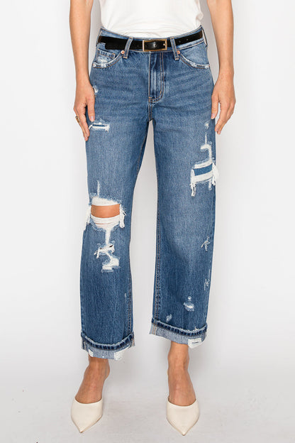 Hybrid High Rise Straight Leg Jeans