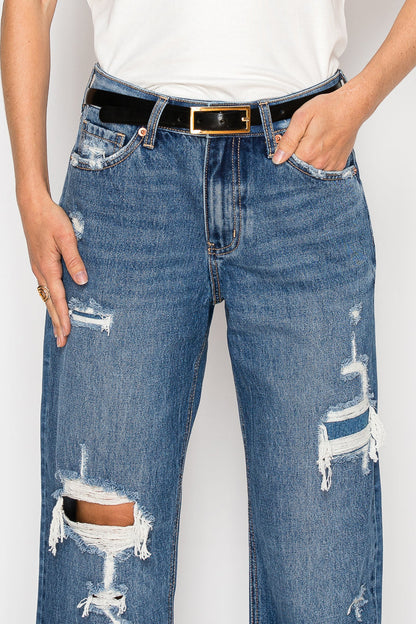 Hybrid High Rise Straight Leg Jeans