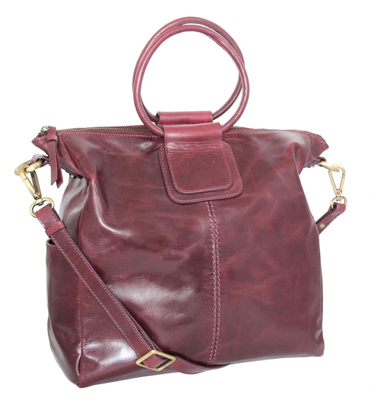 Nino Bossi Jara's Ring Leather Tote - Burgundy