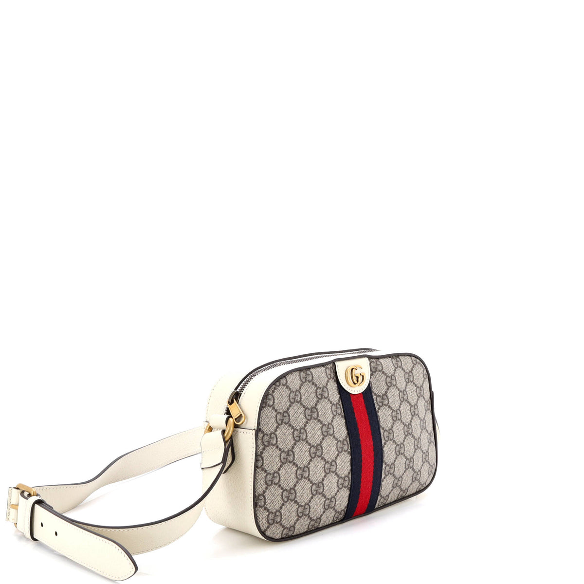 Ophidia Camera Shoulder Bag GG Coated Canvas with Leather Small