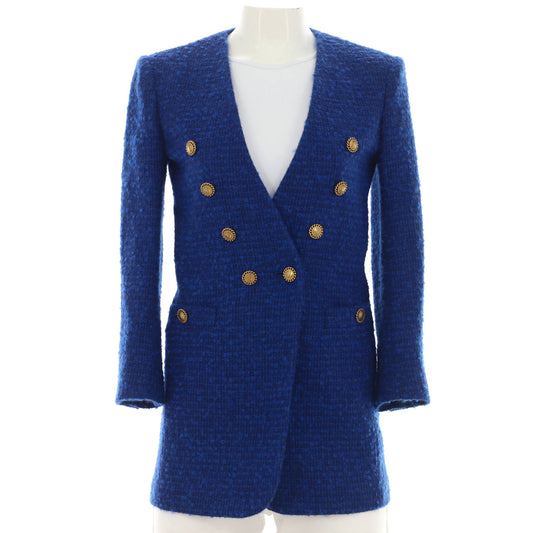 Women's Double Breasted Two Pocket Jacket Wool Blend
