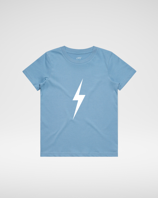 White Bolt Tee - Cloud Blue