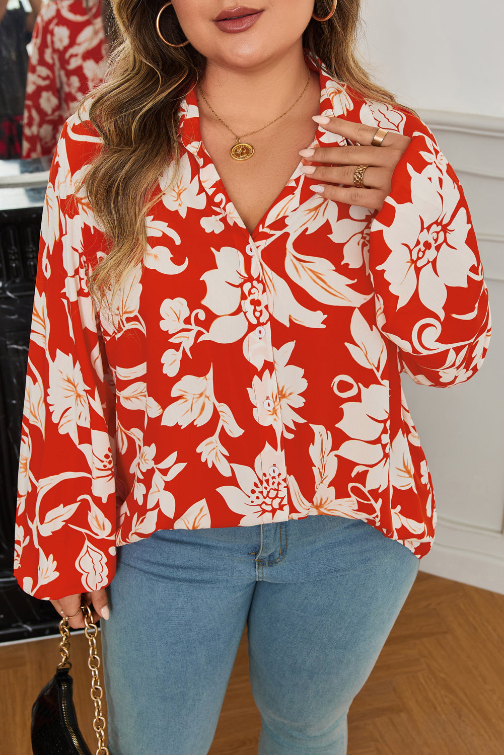 Threaded Pear Shelby Print Loose Up PLUS Shirt