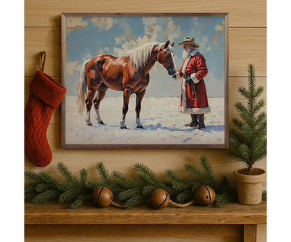 Kendrick Home Santa In Field With Horse