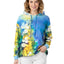 Blue Yellow Leaf Print