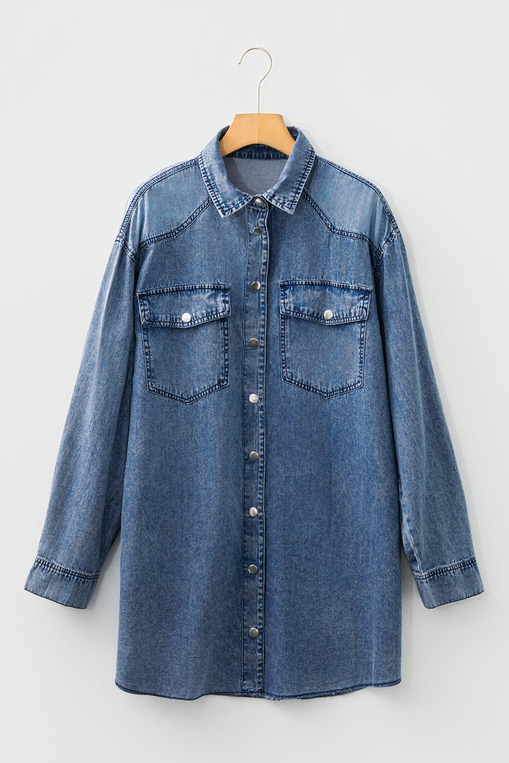 Threaded Pear Takina Raw Hem Loose Shirt