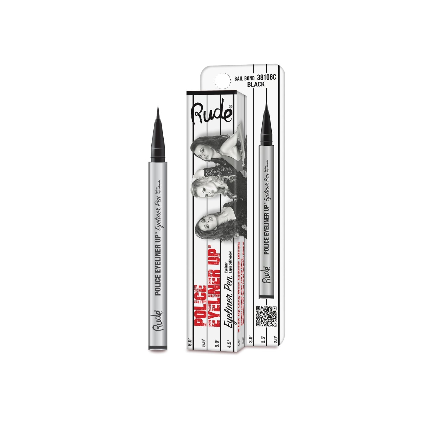 RUDE Police Eyeliner Up Eyeliner Pen - Bail Bond (Black) CARDED by Avera Group