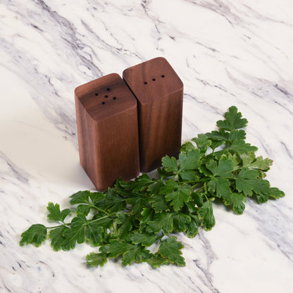 Kalmar Home Salt & Pepper Shakers on an Acacia Wood Base