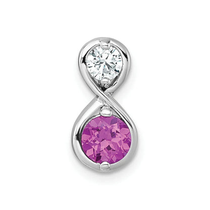 Dainty Ruby and CZ Infinity Chain Slide Infinity Pendant
