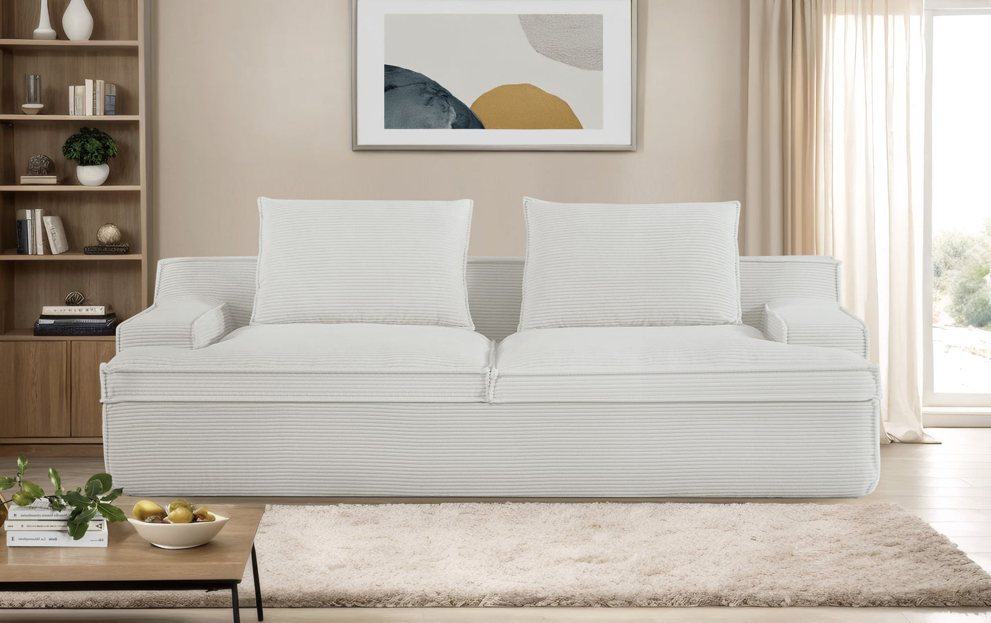 Nimbus - Oversized Full Foam 4 Seater Couch for Living Room Upholstered in Soft, Wide Armrests