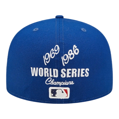 New Era Crown Champs WS 59Fifty New York Mets Men Fitted Hat Royal