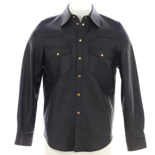 Men's Logo Shirt Jacket Leather