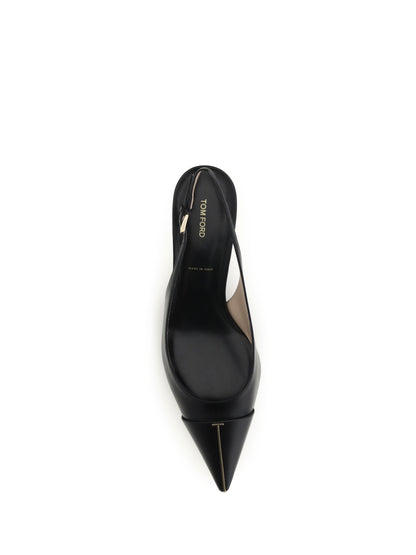 Pumps Leather Slingback Black